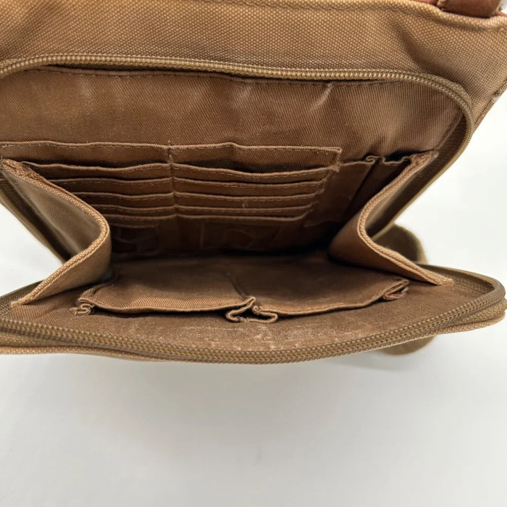 Fossil Original Premium Durable Canvas Crossbody Bag No.‎ 54 Brown Leather Trim